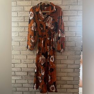 Floral shirt dress